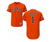 Houston Astros #1 Carlos Correa Authentic Orange Alternate 2017 World Series Bound Flex Base MLB Jersey