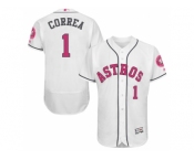 Houston Astros #1 Carlos Correa White Home 2016 Mother's Day Flex Base Jersey