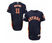 Houston Astros #11 Evan Gattis Authentic Navy Blue Alternate 2017 World Series Bound Flex Base MLB Jersey