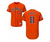 Houston Astros #11 Evan Gattis Authentic Orange Alternate 2017 World Series Bound Flex Base MLB Jersey