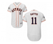 Houston Astros #11 Evan Gattis Authentic White Home 2017 World Series Bound Flex Base MLB Jersey