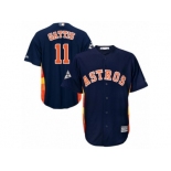 Houston Astros #11 Evan Gattis Replica Navy Blue Alternate 2017 World Series Bound Cool Base MLB Jersey