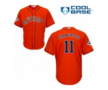 Houston Astros #11 Evan Gattis Replica Orange Alternate 2017 World Series Bound Cool Base MLB Jersey