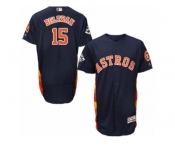 Houston Astros #15 Carlos Beltran Authentic Navy Blue Alternate 2017 World Series Bound Flex Base MLB Jersey