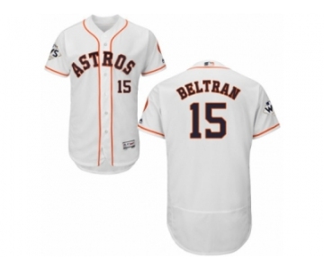 Houston Astros #15 Carlos Beltran Authentic White Home 2017 World Series Bound Flex Base MLB Jersey