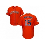 Houston Astros #15 Carlos Beltran Replica Orange Alternate 2017 World Series Bound Cool Base MLB Jersey