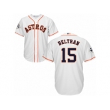 Houston Astros #15 Carlos Beltran Replica White Home 2017 World Series Bound Cool Base MLB Jersey