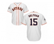 Houston Astros #15 Carlos Beltran Replica White Home 2017 World Series Bound Cool Base MLB Jersey