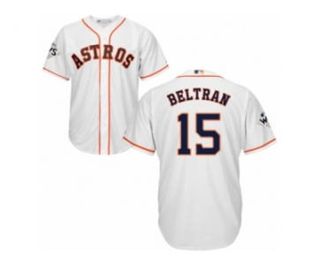 Houston Astros #15 Carlos Beltran Replica White Home 2017 World Series Bound Cool Base MLB Jersey