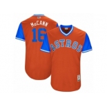 Houston Astros #16 Brian McCann McCann Authentic Orange 2017 Players Weekend MLB Jersey