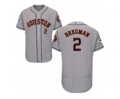 Houston Astros #2 Alex Bregman Authentic Grey Road 2017 World Series Bound Flex Base MLB Jersey