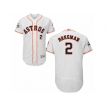 Houston Astros #2 Alex Bregman Authentic White Home 2017 World Series Bound Flex Base MLB Jersey