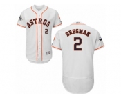 Houston Astros #2 Alex Bregman Authentic White Home 2017 World Series Bound Flex Base MLB Jersey