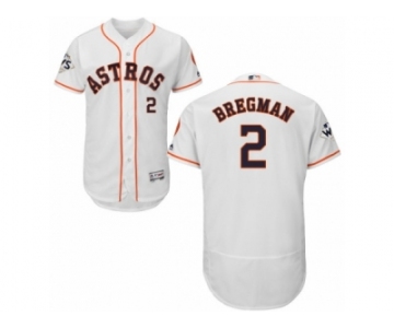 Houston Astros #2 Alex Bregman Authentic White Home 2017 World Series Bound Flex Base MLB Jersey