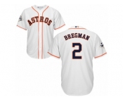 Houston Astros #2 Alex Bregman Replica White Home 2017 World Series Bound Cool Base MLB Jersey