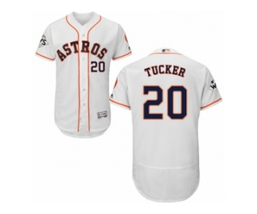 Houston Astros #20 Preston Tucker Authentic White Home 2017 World Series Bound Flex Base MLB Jersey