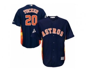 Houston Astros #20 Preston Tucker Replica Navy Blue Alternate 2017 World Series Bound Cool Base MLB Jersey