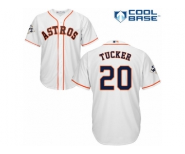 Houston Astros #20 Preston Tucker Replica White Home 2017 World Series Bound Cool Base MLB Jersey