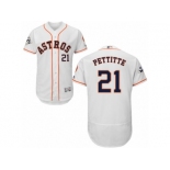 Houston Astros #21 Andy Pettitte Authentic White Home 2017 World Series Bound Flex Base MLB Jersey