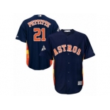 Houston Astros #21 Andy Pettitte Replica Navy Blue Alternate 2017 World Series Bound Cool Base MLB Jersey