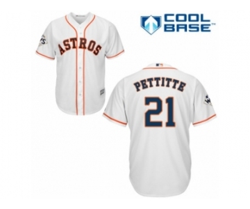 Houston Astros #21 Andy Pettitte Replica White Home 2017 World Series Bound Cool Base MLB Jersey