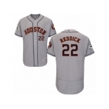 Houston Astros #22 Josh Reddick Authentic Grey Road 2017 World Series Bound Flex Base MLB Jersey