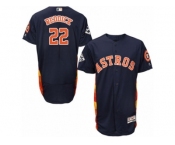 Houston Astros #22 Josh Reddick Authentic Navy Blue Alternate 2017 World Series Bound Flex Base MLB Jersey