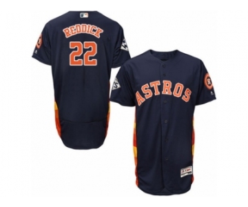 Houston Astros #22 Josh Reddick Authentic Navy Blue Alternate 2017 World Series Bound Flex Base MLB Jersey