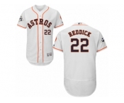 Houston Astros #22 Josh Reddick Authentic White Home 2017 World Series Bound Flex Base MLB Jersey