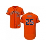 Houston Astros #25 Jose Cruz Jr. Authentic Orange Alternate 2017 World Series Bound Flex Base MLB Jersey