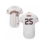 Houston Astros #25 Jose Cruz Jr. Authentic White Home 2017 World Series Bound Flex Base MLB Jersey