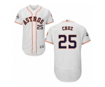 Houston Astros #25 Jose Cruz Jr. Authentic White Home 2017 World Series Bound Flex Base MLB Jersey