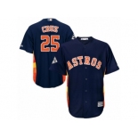 Houston Astros #25 Jose Cruz Jr. Replica Navy Blue Alternate 2017 World Series Bound Cool Base MLB Jersey