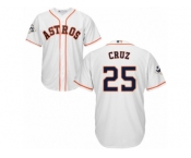 Houston Astros #25 Jose Cruz Jr. Replica White Home 2017 World Series Bound Cool Base MLB Jersey