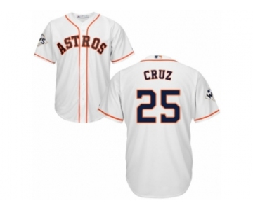 Houston Astros #25 Jose Cruz Jr. Replica White Home 2017 World Series Bound Cool Base MLB Jersey