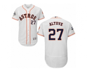 Houston Astros #27 Jose Altuve Authentic White Home 2017 World Series Bound Flex Base MLB Jersey