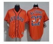 Houston Astros #27 Jose Altuve Orange Team Logo Fashion Stitched MLB Jersey