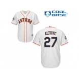 Houston Astros #27 Jose Altuve Replica White Home 2017 World Series Bound Cool Base MLB Jersey