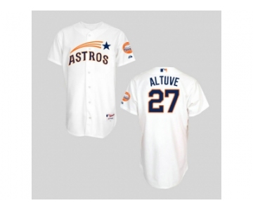 Houston Astros #27 Jose Altuve White Throwback Stitched Baseball Jersey