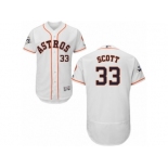 Houston Astros #33 Mike Scott Authentic White Home 2017 World Series Bound Flex Base MLB Jersey