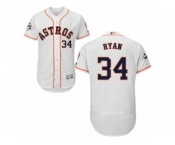 Houston Astros #34 Nolan Ryan Authentic White Home 2017 World Series Bound Flex Base MLB Jersey