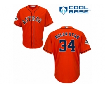 Houston Astros #34 Nolan Ryan Replica Orange Alternate 2017 World Series Bound Cool Base MLB Jersey