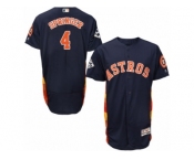 Houston Astros #4 George Springer Authentic Navy Blue Alternate 2017 World Series Bound Flex Base MLB Jersey