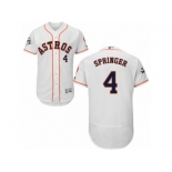 Houston Astros #4 George Springer Authentic White Home 2017 World Series Bound Flex Base MLB Jersey