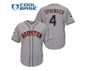 Houston Astros #4 George Springer Replica Grey Road 2017 World Series Bound Cool Base MLB Jersey