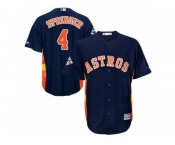 Houston Astros #4 George Springer Replica Navy Blue Alternate 2017 World Series Bound Cool Base MLB Jersey