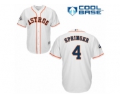 Houston Astros #4 George Springer Replica White Home 2017 World Series Bound Cool Base MLB Jersey