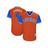 Houston Astros #4 George Springer Springer Authentic Orange 2017 Players Weekend MLB Jersey