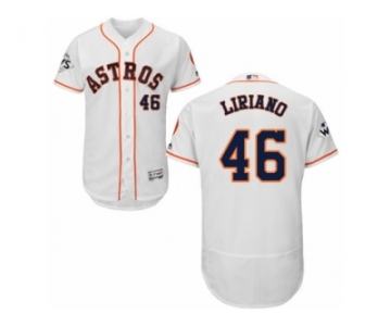 Houston Astros #46 Francisco Liriano Authentic White Home 2017 World Series Bound Flex Base MLB Jersey