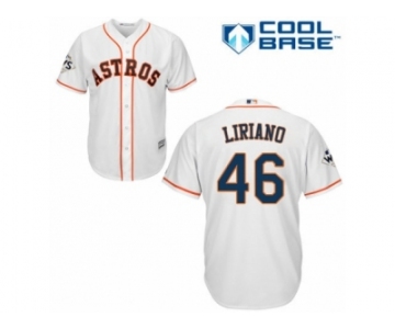 Houston Astros #46 Francisco Liriano Replica White Home 2017 World Series Bound Cool Base MLB Jersey